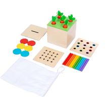 Caixa Montessori Play Kit Adena 4 em 1 com cotonete
