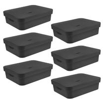Caixa Multiuso 16L de Plastico OU Preta 06 Unidades Caixa Multiuso 16L de Plastico OU Preta 06 Unidades