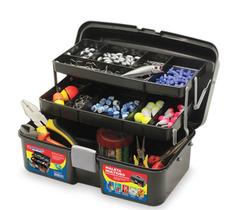 Caixa Multiuso MM30P Com 02 Bandejas Articuladas Preta - Arqplast