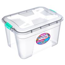 Caixa Multiuso Organizadora 20 Lts Tampa Trava Transparente Caixa Multiuso Organizadora 20 Lts Tampa Trava Transparente