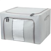 Caixa Multiuso Organizadora de Guarda Roupa Dobrável Cobertas Edredom Brinquedos Zíper Oxford 66Lts Caixa Multiuso Organizadora de Guarda Roupa Dobrável Cobertas Edredom Brinquedos Zíper Oxford 66Lts