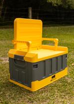 Caixa multiuso para camping 60l amarela desmontável