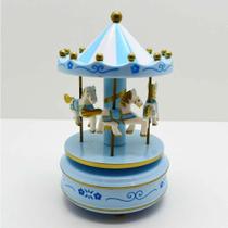 Caixa musical carrosel azul - Babilonia