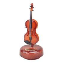 Caixa Musical Giratória Com Violino Na Base Altura 22Cm Caixa Musical Giratória Com Violino Na Base Altura 22Cm