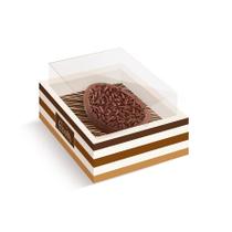Caixa New Moldura para Meio Ovo - Tons de Chocolate - 06 Unidades - Cromus Páscoa- Rizzo