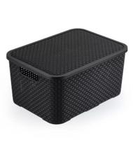 Caixa organiz plasnew rattan preta 42l