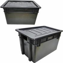 Caixa Organizador/Container Black Alca+Tampa 60 L 59X39X35Cm