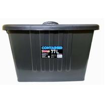 Caixa Organizador Container Rodas Trava 77l Cinza Plasnew