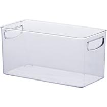 Caixa organizador diamond 30 x15 x15 cm cristal acrilico s/ tampa paramount cozinha quarto lavanderia banheiro escritorio dispensa multiuso