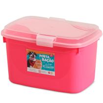 Caixa Organizador Porta Racao De Plastico Retangular Com Tampa + Trava 4,3l Caixa Organizador Porta Racao De Plastico Retangular Com Tampa + Trava 4,3l