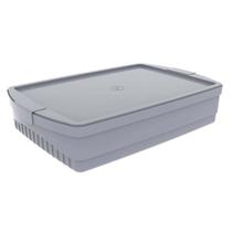 Caixa Organizadora 11L Code Crippa Com Tampa E Travas Laterais Grafite Empilhável