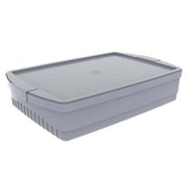 Caixa Organizadora 11L Code Crippa Com Tampa E Travas Laterais Grafite Empilhável Caixa Organizadora 11L Code Crippa Com Tampa E Travas Laterais Grafite Empilhável