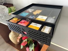 Caixa Organizadora 12 Compartimentos para Saches Talheres Caixas Chá Caixa Organizadora 12 Compartimentos para Saches Talheres Caixas Chá