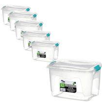 Caixa Organizadora 12 Litros Transparente Rischioto - 6 Un