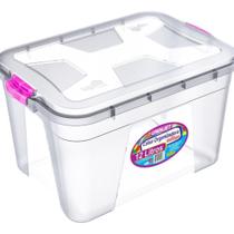 Caixa Organizadora 12L Transparente Empilhável Organizador Multiuso Casa Garagem Objeto Brinquedo Roupa Mudança Reforma Apagão Organização