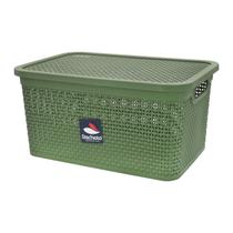 Caixa Organizadora 15 Litros Multiúso Rattan Retangular Gaveta Cesto Casa Armário C/ Tampa Transporte - Rischioto Caixa Organizadora 15 Litros Multiúso Rattan Retangular Gaveta Cesto Casa Armário C/ Tampa Transporte - Rischioto