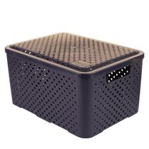Caixa Organizadora 16L com Tampa Dasplast Mosaico 1142 Preta Caixa Organizadora 16L com Tampa Dasplast Mosaico 1142 Preta