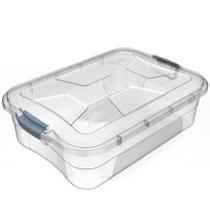 Caixa Organizadora 17 Litros Transparente Uninjet com Tampa e Travas