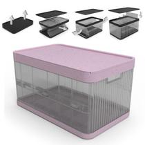 Caixa Organizadora 2 Divisórias 21 Litros ou 29 litros Dobrável Desmontável Polipropileno Armazenamento de Objetos Organização de Casa