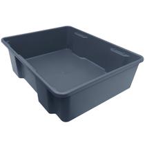 Caixa Organizadora 20 Litros Cinza Grafite Presto Multiuso Armazenamento e Organização sem Tampa