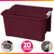 Caixa Organizadora 20L Transparente Ou Sólida Com Travas Brinquedos Livros Papeladas Caixa Organizadora 20L Transparente Ou Sólida Com Travas Brinquedos Livros Papeladas