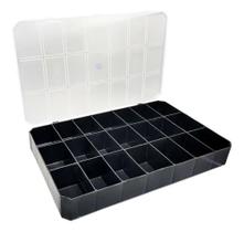 Caixa Organizadora 21 Divisórias Plástica Com Trava E Tampa base na cor Preta