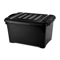 Caixa Organizadora 25 Litros Preta Com Travas e Rodinhas Caixa Organizadora 25 Litros Preta Com Travas e Rodinhas