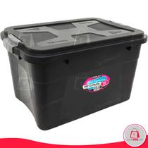 Caixa Organizadora 30 litros Preto Multiuso Uninjet Tampa com Travas