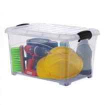 Caixa Organizadora 45 Lts Transparente Com Travas e Rodinhas