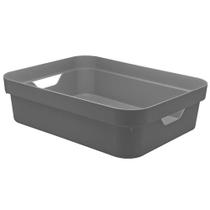 Caixa Organizadora 4,8L OU Cinza Cube Sem Tampa - Multiuso