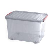 Caixa Organizadora 60 litros com Rodinhas e Tampa e Travas Plástico Polipropileno Multiuso