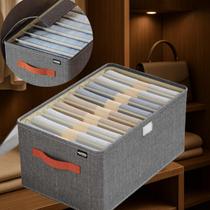 Caixa Organizadora 7 Divisórias Dobrável Com Tampa tiras autocolantes Closet Gaveta Armário Meias Toalhas Lençóis