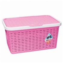 Caixa Organizadora 7,5L Linha Caixa Bicolor Baby Tampa Reclinável Para Quarto De Bebê Caixa Organizadora 7,5L Linha Caixa Bicolor Baby Tampa Reclinável Para Quarto De Bebê