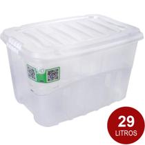Caixa Organizadora Alta Gran Box Transparente 29 Litros 46x33x28cm Ref. 2759