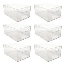 Caixa Organizadora Armário Geladeira Alça Frontal Kit 6 Un Caixa Organizadora Armário Geladeira Alça Frontal Kit 6 Un