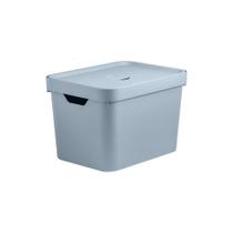 Caixa Organizadora Azul Glacial com Tampa Cube 18L Ou