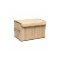 Caixa Organizadora Bambu Natural Forrada Tampa Acoplada 25x14cm Retangular Cesto Armazenamento Caixa Organizadora Bambu Natural Forrada Tampa Acoplada 25x14cm Retangular Cesto Armazenamento