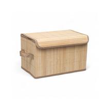 Caixa Organizadora Bambu Natural Forrada Tampa Acoplada 28x17cm Retangular Cesto Armazenamento Caixa Organizadora Bambu Natural Forrada Tampa Acoplada 28x17cm Retangular Cesto Armazenamento