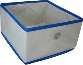 Caixa organizadora Bege/azul c/ Ilhós 28x15x28 - Organibox