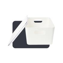 Caixa Organizadora Branca 4L Com Tampa Acrílica Kit 2 Oferta