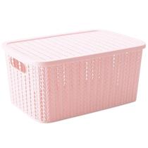 Caixa Organizadora c/ tampa Trama Rosa 2,8 L