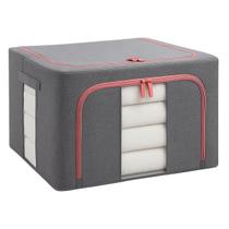 Caixa Organizadora C/ Visor e Zíper Roupas Edredom Dobrável
