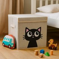 Caixa Organizadora Cesto Baú Infantil Brinquedos Tampa Okys