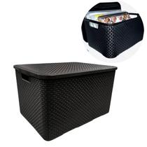 Caixa Organizadora Cesto Com Tampa 7l Empilhável Resistente Caixa Organizadora Cesto Com Tampa 7l Empilhável Resistente