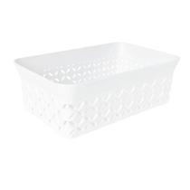 Caixa Organizadora Cesto Decorativo Médio Branco 3 Litros
