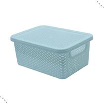 Caixa Organizadora Cesto Multiuso 2 Litros Com Tampa Empilhável Rattan Caixa Organizadora Cesto Multiuso 2 Litros Com Tampa Empilhável Rattan