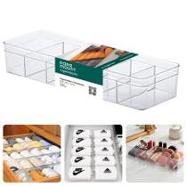 Caixa Organizadora Colmeia Guarda Roupa Divisória Meia Cueca Acessórios Acrílico 40,5x13,5x7,5cm - Paramount