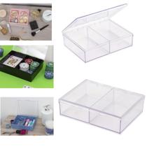 Caixa organizadora com duas divisorias cristal