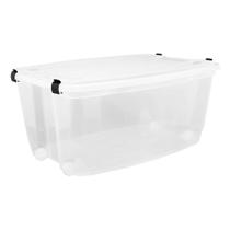 Caixa Organizadora Com Rodinhas Empilhável Multiuso 58Litros