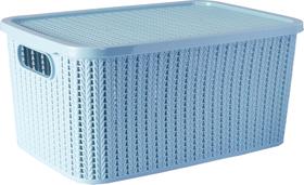 Caixa organizadora com tampa 14 litros trama para escritório brinquedos roupas multiuso de plástico Caixa organizadora com tampa 14 litros trama para escritório brinquedos roupas multiuso de plástico